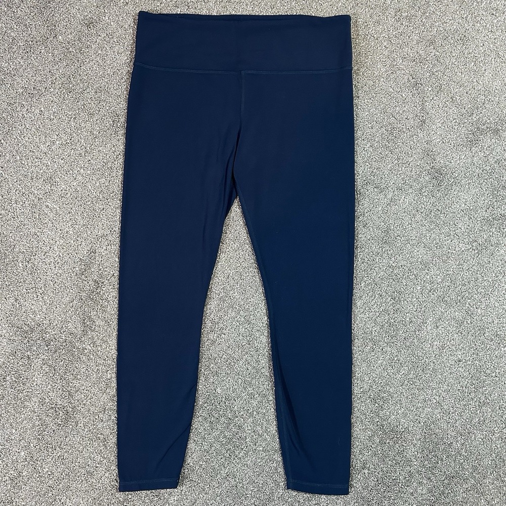 Athleta Elation 7/8 Tight Leggings Women's LARGE Navy Blue High Rise Yoga 293142